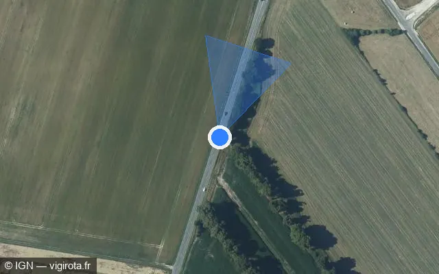Vue satellite de l'emplacement du radar tourelle à Les Thilliers-en-Vexin