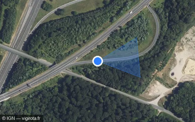 Vue satellite de l'emplacement du radar tourelle à Allonne
