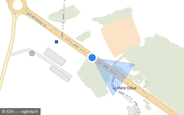 Vue plan de l'emplacement du radar tourelle à Bernienville
