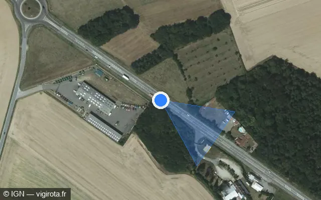 Vue satellite de l'emplacement du radar tourelle à Bernienville
