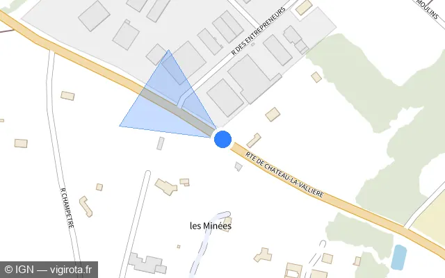 Vue plan de l'emplacement du radar tourelle à La Membrolle-sur-Choisille