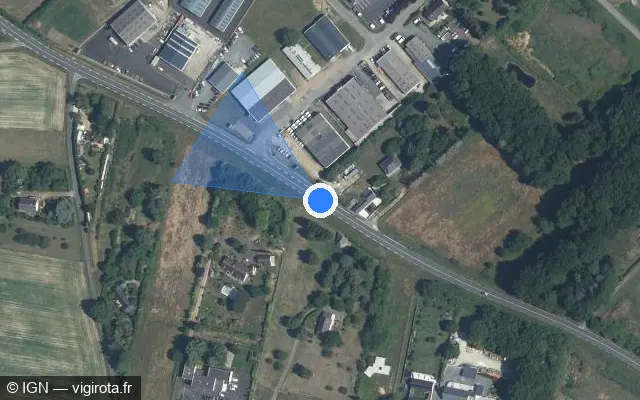 Vue satellite de l'emplacement du radar tourelle à La Membrolle-sur-Choisille