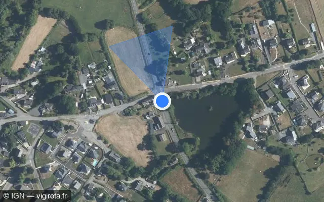 Vue satellite de l'emplacement du radar tourelle à Pommeret