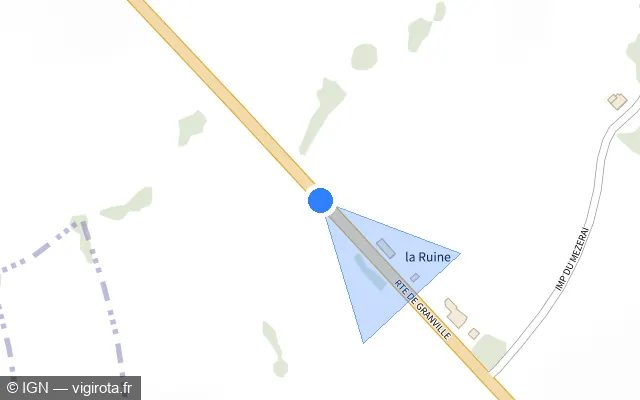 Vue plan de l'emplacement du radar tourelle à Lolif