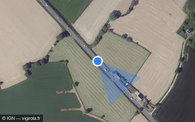 Vue satellite de l'emplacement du radar tourelle à Lolif