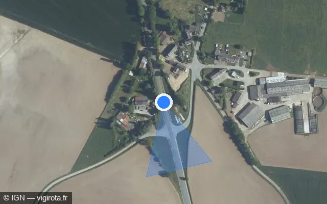 Vue satellite de l'emplacement du radar tourelle à Saint-Glen