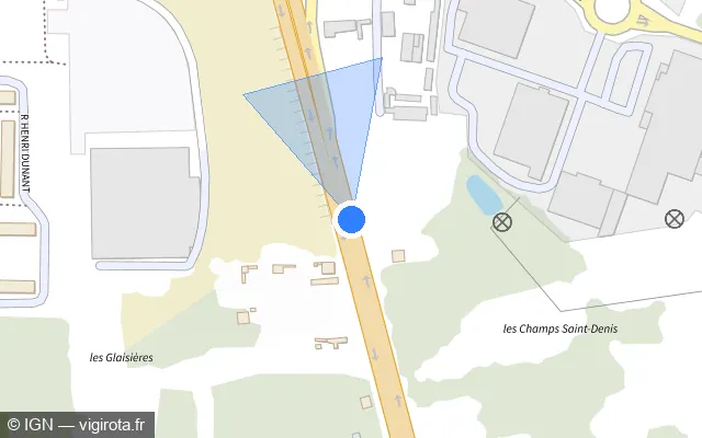 Vue plan de l'emplacement du radar tourelle à Groslay