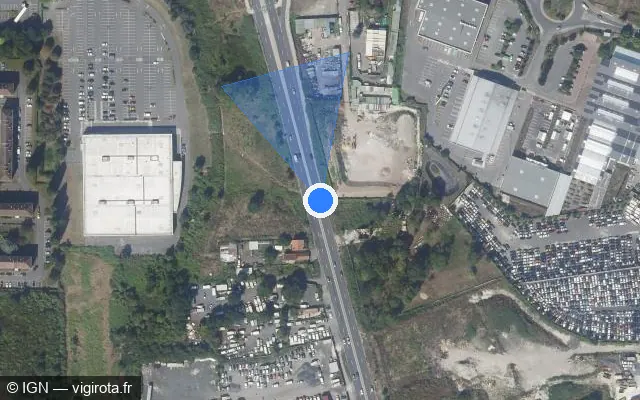 Vue satellite de l'emplacement du radar tourelle à Groslay