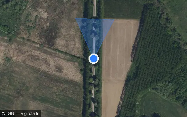Vue satellite de l'emplacement du radar tourelle à Méry-sur-Seine