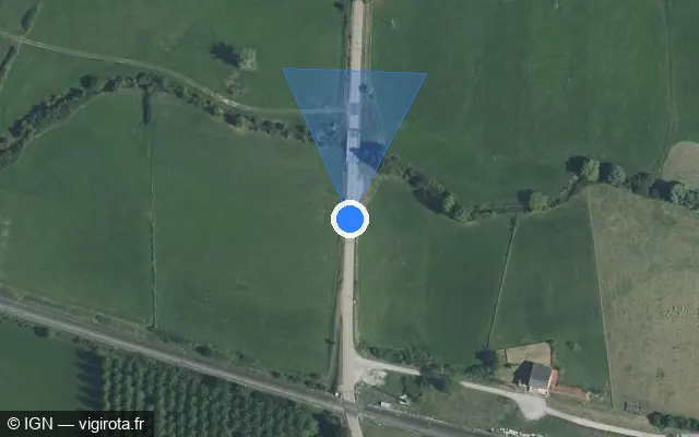 Vue satellite de l'emplacement du radar tourelle à Brulange