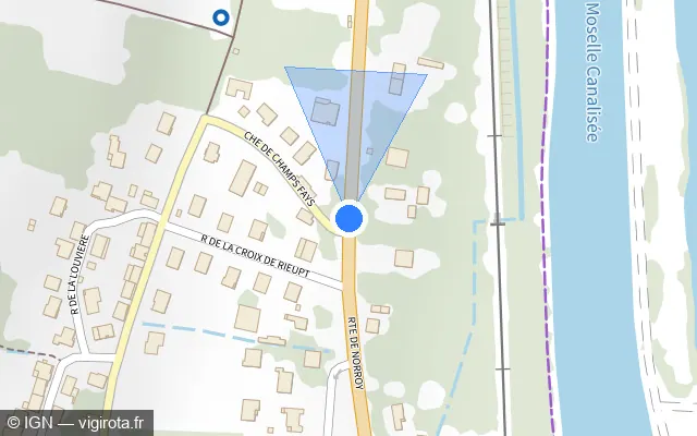 Vue plan de l'emplacement du radar tourelle à Pont-à-Mousson