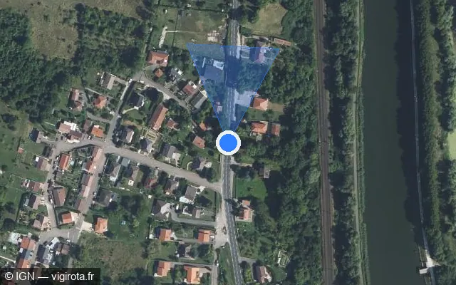 Vue satellite de l'emplacement du radar tourelle à Pont-à-Mousson