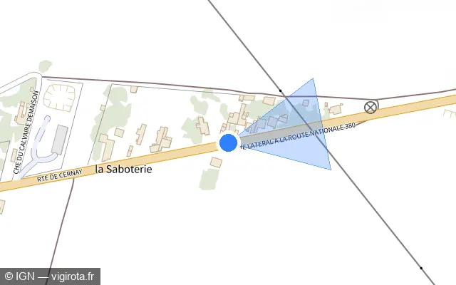 Vue plan de l'emplacement du radar tourelle à Reims