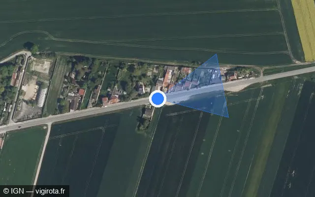 Vue satellite de l'emplacement du radar tourelle à Reims