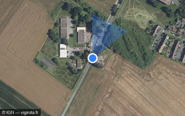 Vue satellite de l'emplacement du radar tourelle à Saint-Martin-le-Nœud