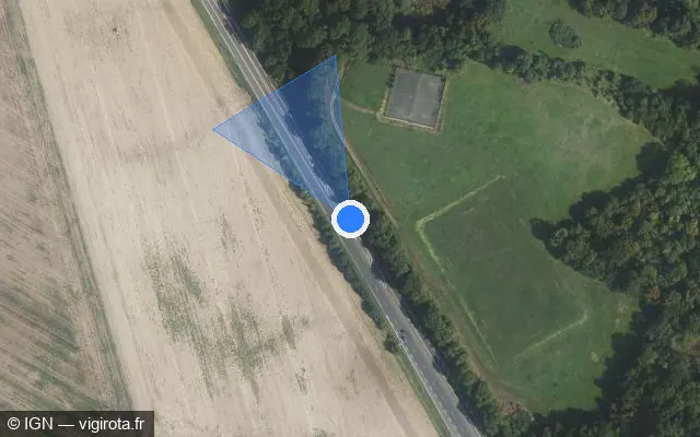 Vue satellite de l'emplacement du radar tourelle à Saint-Gervais