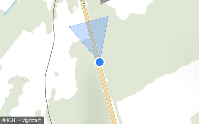 Vue plan de l'emplacement du radar tourelle à Festieux