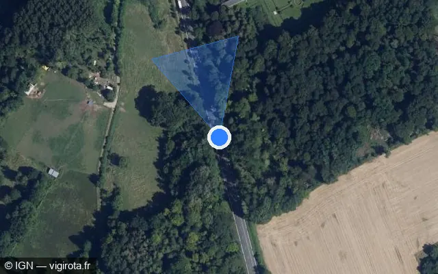 Vue satellite de l'emplacement du radar tourelle à Festieux