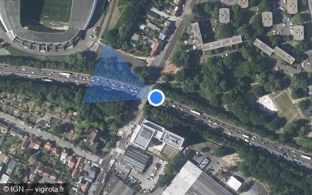 Vue satellite de l'emplacement du radar tourelle à Nantes