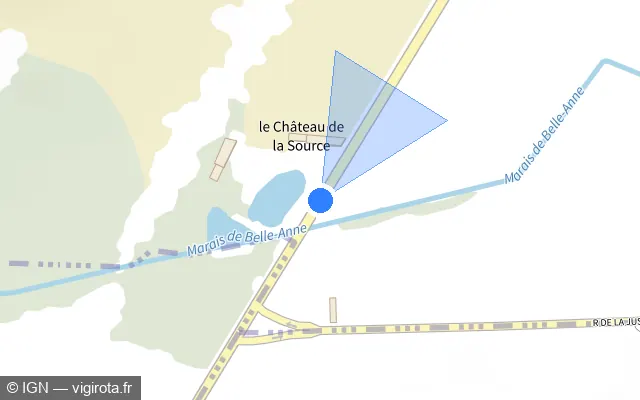 Vue plan de l'emplacement du radar tourelle à Chiry-Ourscamp