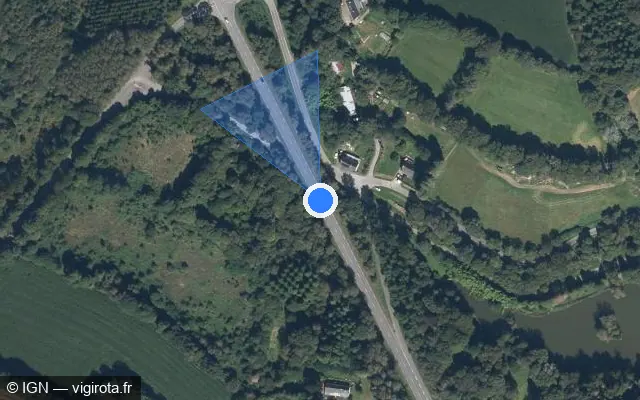 Vue satellite de l'emplacement du radar tourelle à Le Saint