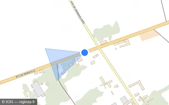 Vue plan de l'emplacement du radar tourelle à Haute-Épine
