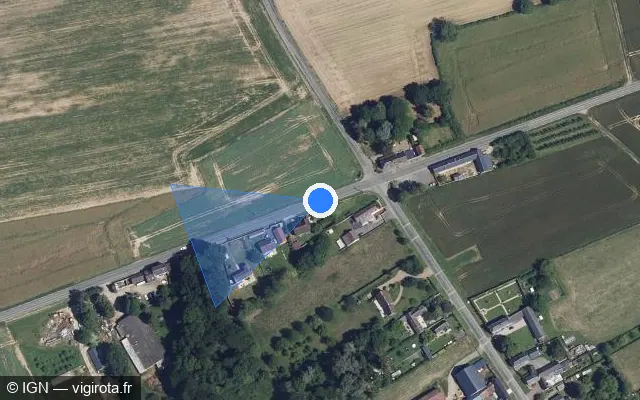 Vue satellite de l'emplacement du radar tourelle à Haute-Épine