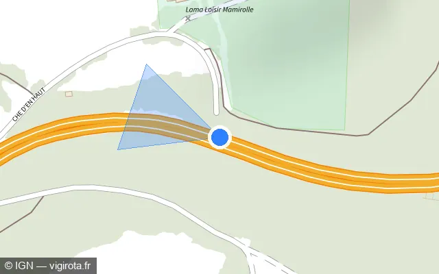 Vue plan de l'emplacement du radar tourelle à Mamirolle