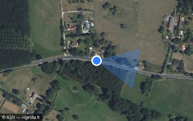 Vue satellite de l'emplacement du radar tourelle à Mieuxcé