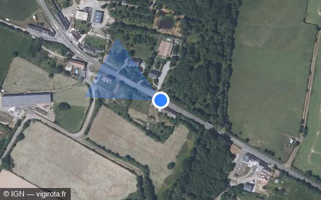 Vue satellite de l'emplacement du radar tourelle à Mouzeil