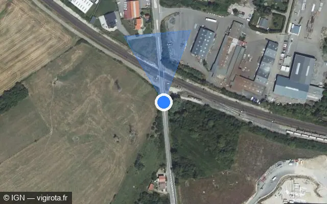 Vue satellite de l'emplacement du radar tourelle à Laneuveville-devant-Nancy
