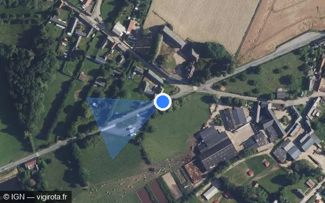 Vue satellite de l'emplacement du radar tourelle à Grémévillers