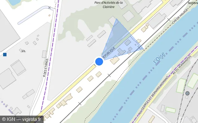 Vue plan de l'emplacement du radar tourelle à Clairoix
