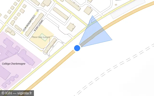 Vue plan de l'emplacement du radar tourelle à Laon