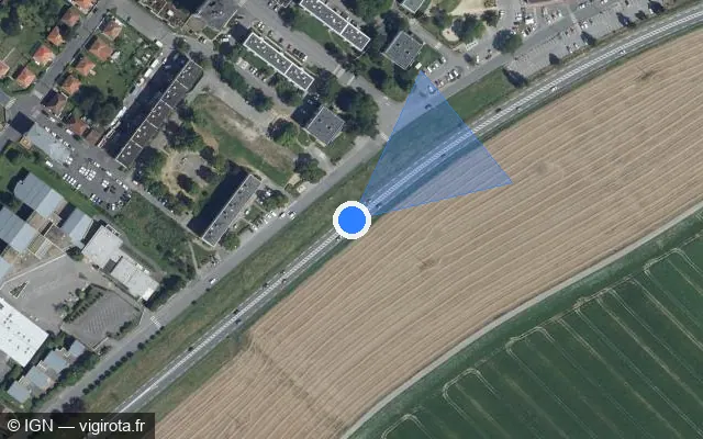 Vue satellite de l'emplacement du radar tourelle à Laon