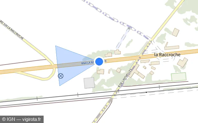 Vue plan de l'emplacement du radar tourelle à Linthes