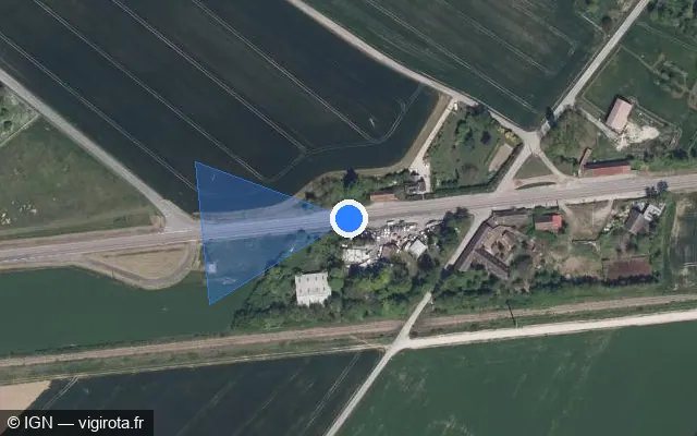 Vue satellite de l'emplacement du radar tourelle à Linthes