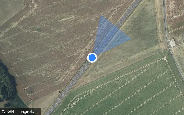 Vue satellite de l'emplacement du radar tourelle à Boisney