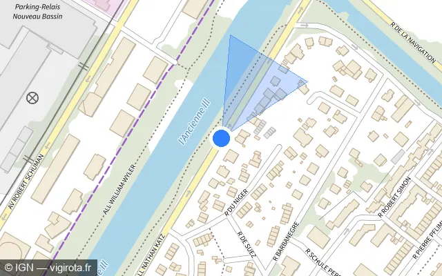 Vue plan de l'emplacement du radar tourelle à Mulhouse