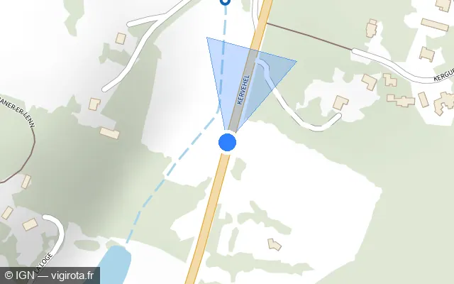Vue plan de l'emplacement du radar tourelle à Locminé