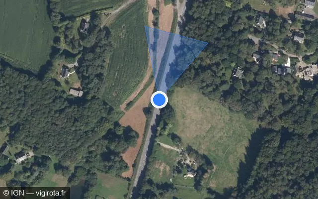 Vue satellite de l'emplacement du radar tourelle à Locminé