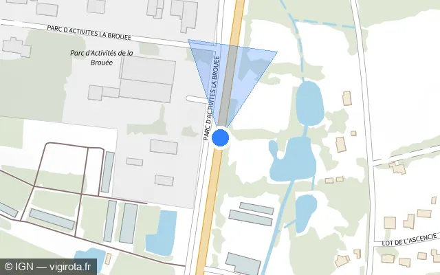 Vue plan de l'emplacement du radar tourelle à Molac
