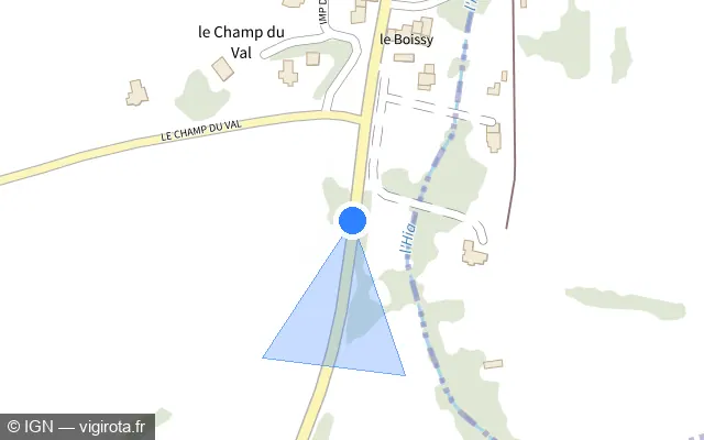 Vue plan de l'emplacement du radar tourelle à Penguily