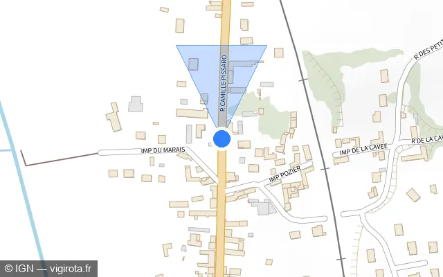 Vue plan de l'emplacement du radar tourelle à Éragny-sur-Epte