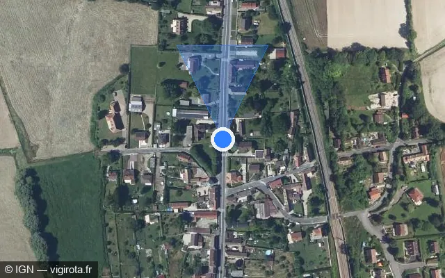 Vue satellite de l'emplacement du radar tourelle à Éragny-sur-Epte