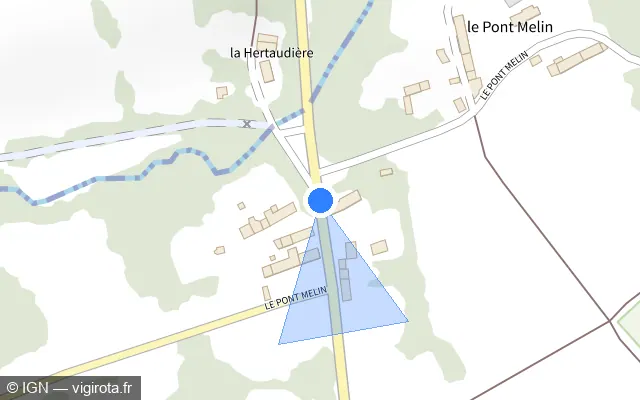 Vue plan de l'emplacement du radar tourelle à Epiniac