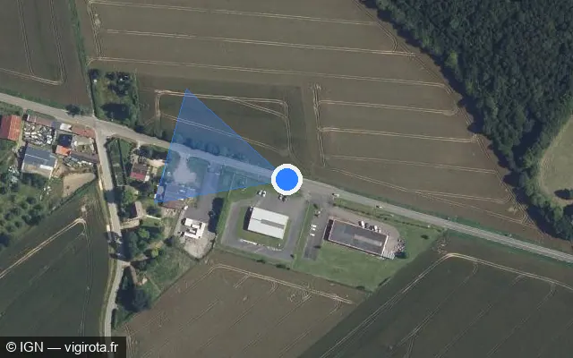 Vue satellite de l'emplacement du radar tourelle à Le Mont-Saint-Adrien