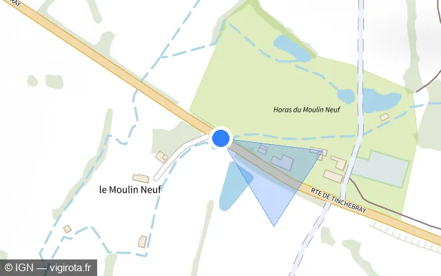 Vue plan de l'emplacement du radar tourelle à Vire Normandie