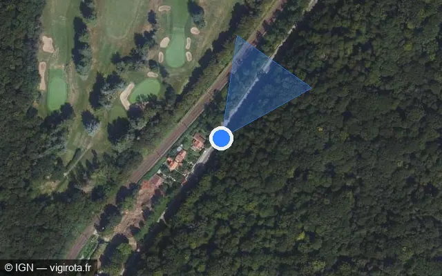 Vue satellite de l'emplacement du radar tourelle à Jouy-en-Josas
