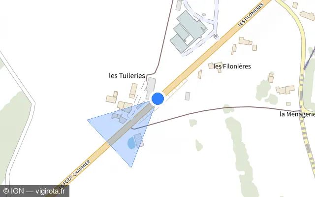 Vue plan de l'emplacement du radar tourelle à Crotelles
